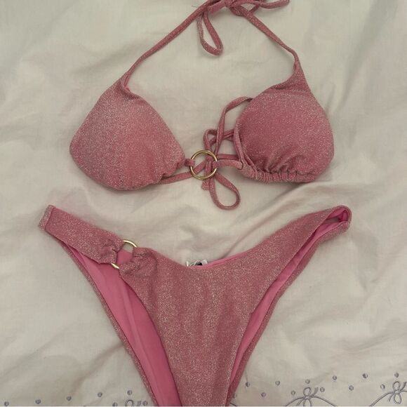Princess Polly Pink Shimmer Bikini Set - Picture 2 of 5